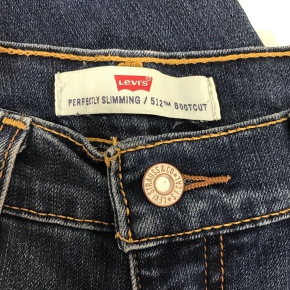 Levi’s 512 Bootcut 5 Pocket Jeans, Dark Blue - Picture 5 of 6